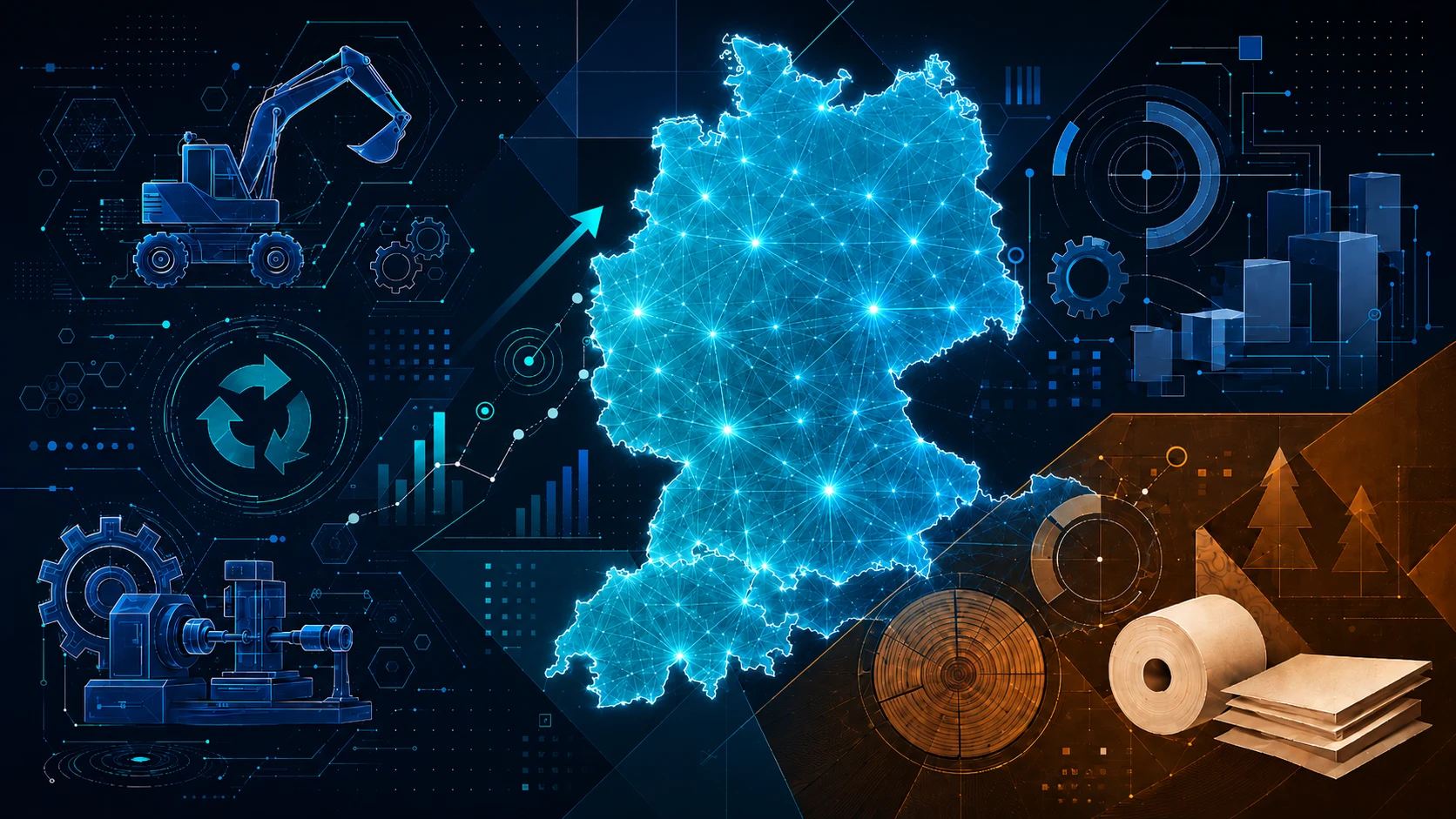 Deutschland mit Industrie-Elementen