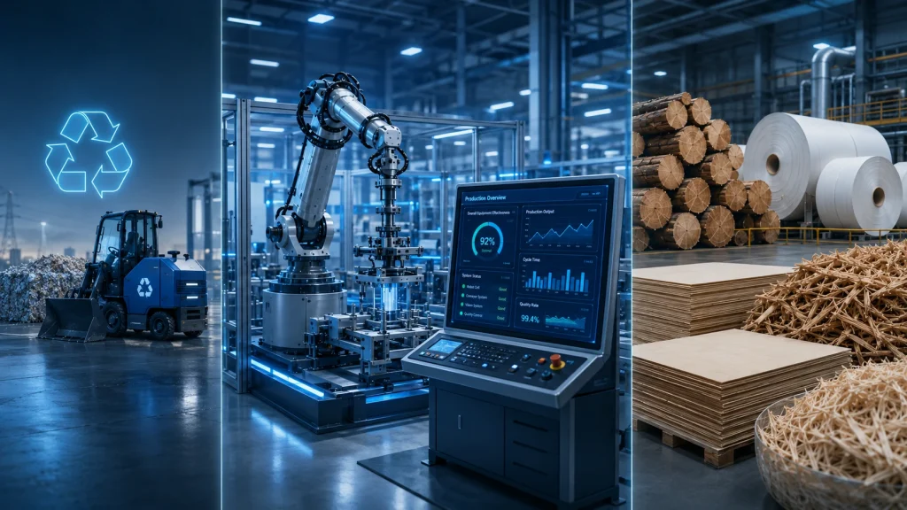 Recycling und Automatisierung in Fabrik